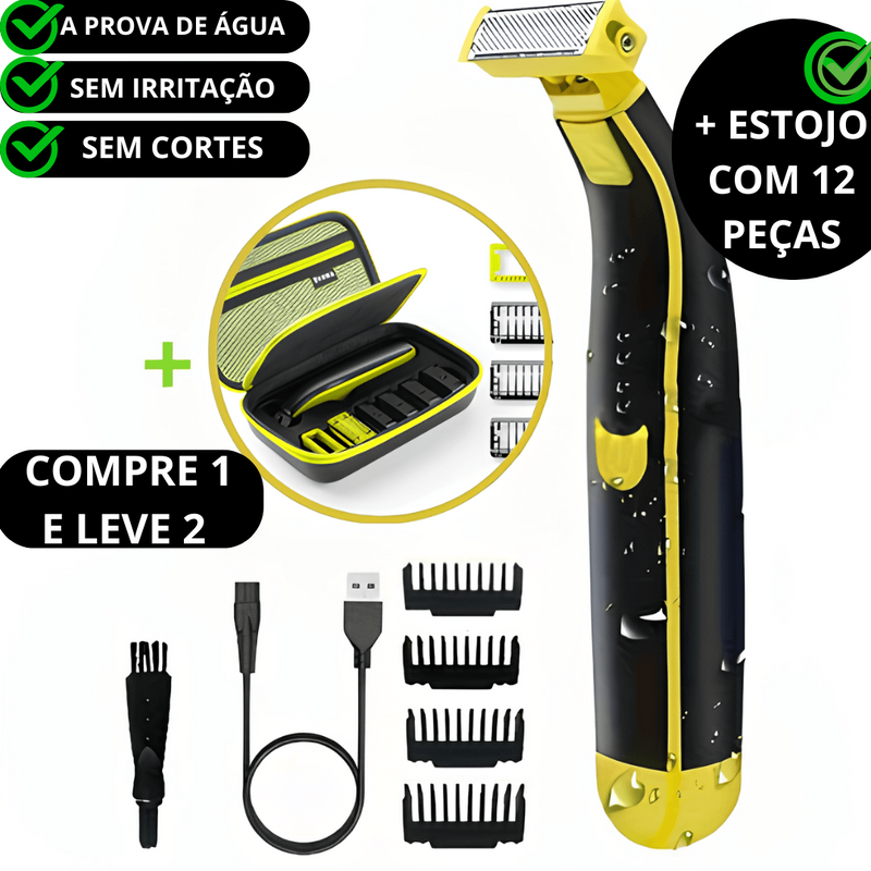 Barbeador para todo corpo - Molhado, Úmido e seco + Ganhe um Estojo de Brinde ✅